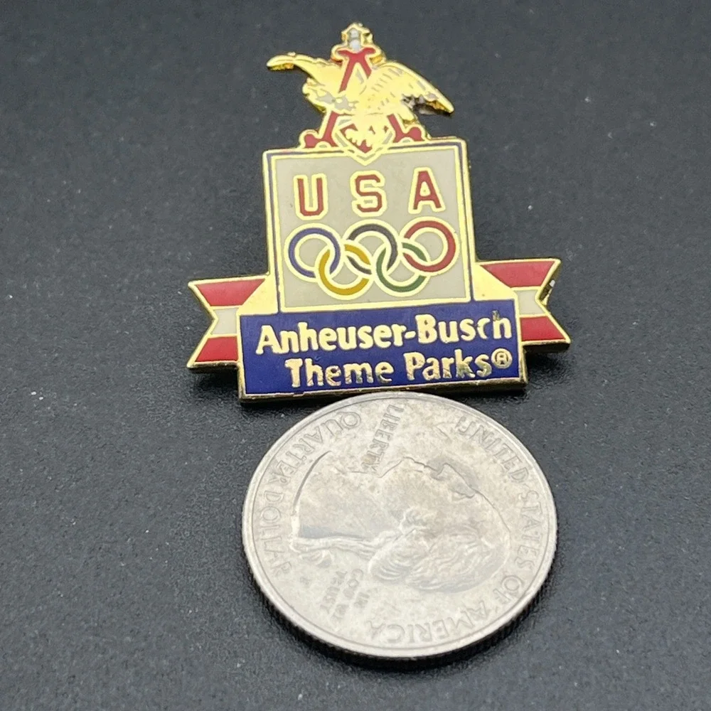 Anheuser Busch Theme Parks Beer Team USA Sponsor Lapel‎ Hat Pin